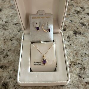 Amethyst Necklace & Earrings set